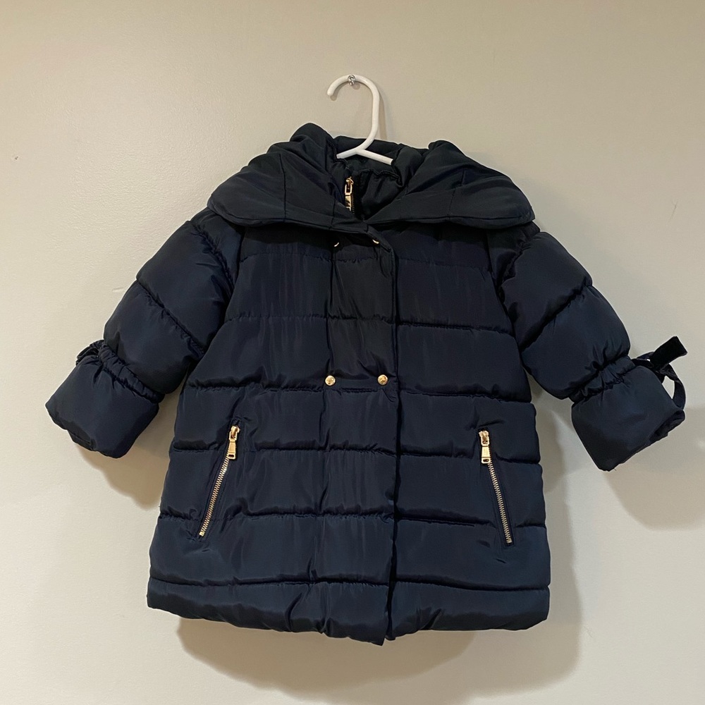 Zara Navy blue baby girl coat